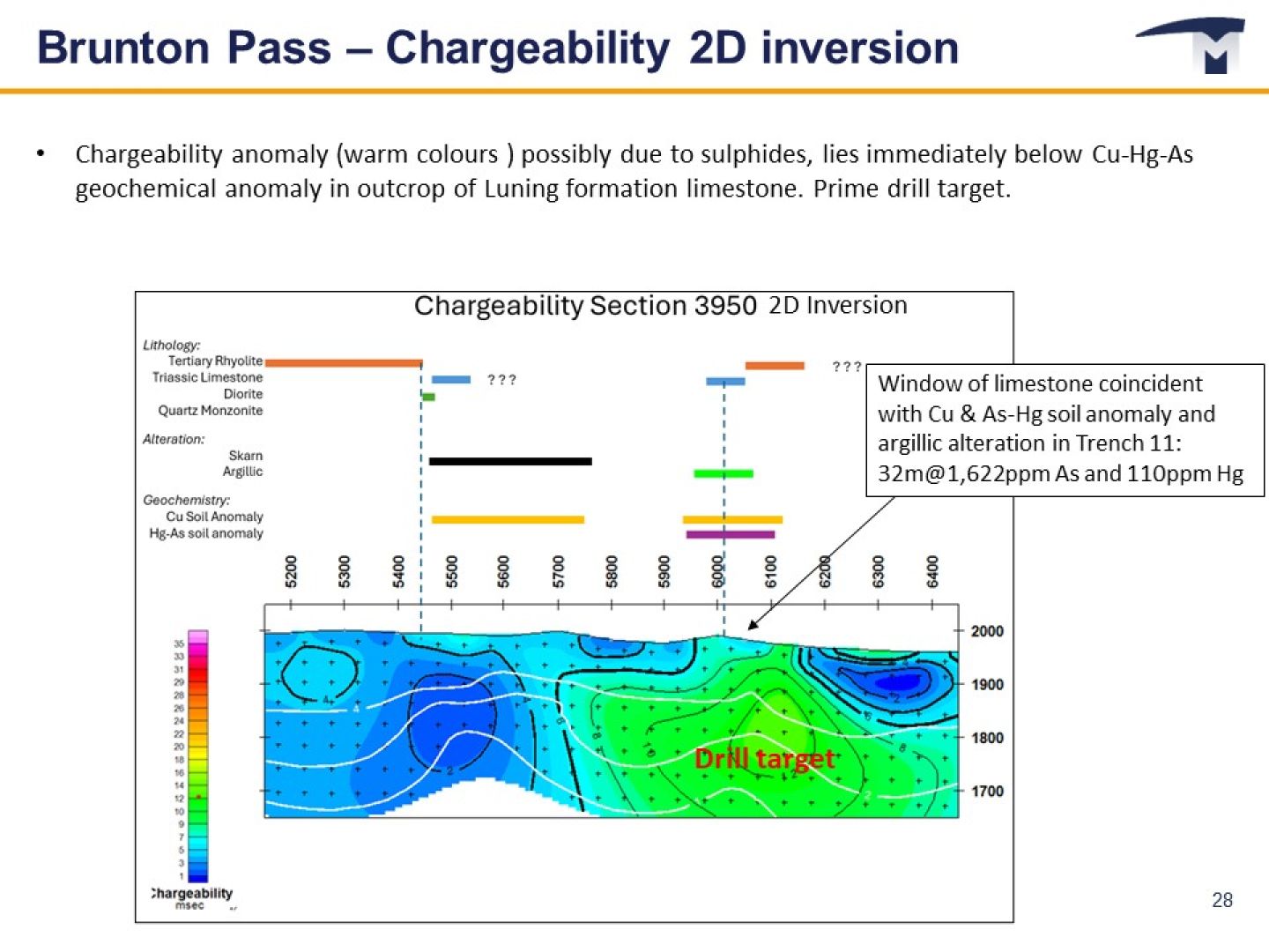 Chargeability 2D Inversion Surface Vectors